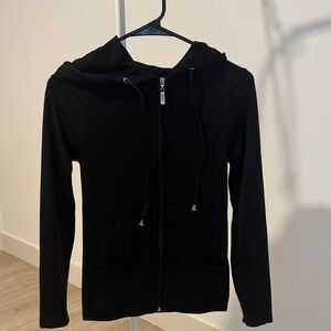 Women's Black Full-Zip Utility Hoodie Jacket